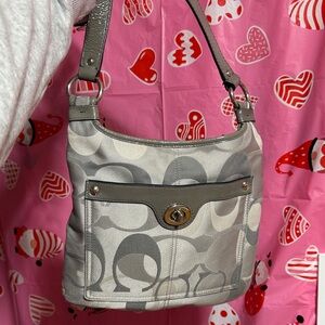 Coach Penelope Gray & Silver Shoulder Bag/Crossbody Bag